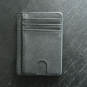 Never Used Italian 8 Pocket Slim Card Black Wallet